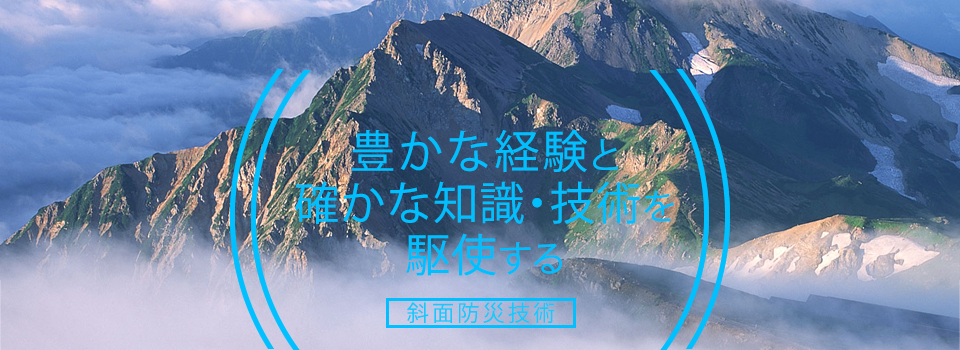 豊かな経験と確かな知識・技術を駆使する - 斜面防災技術