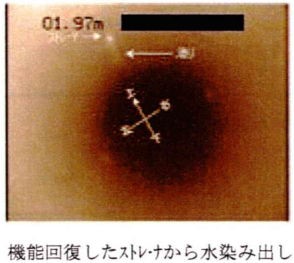 機能回復したストレーナから水染み出し